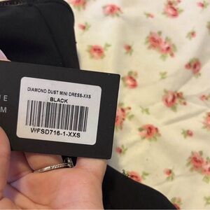 White fox Mini Dress - Black